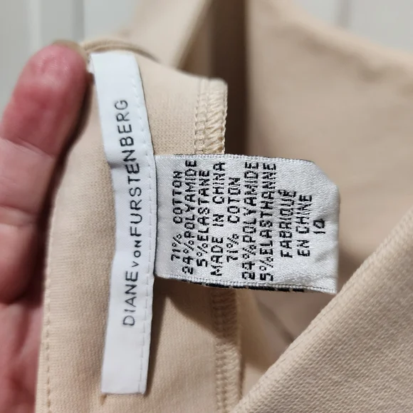 Diane Von Furstenberg Tan BodyCon Dress - Size 14 - Picture 4 of 4